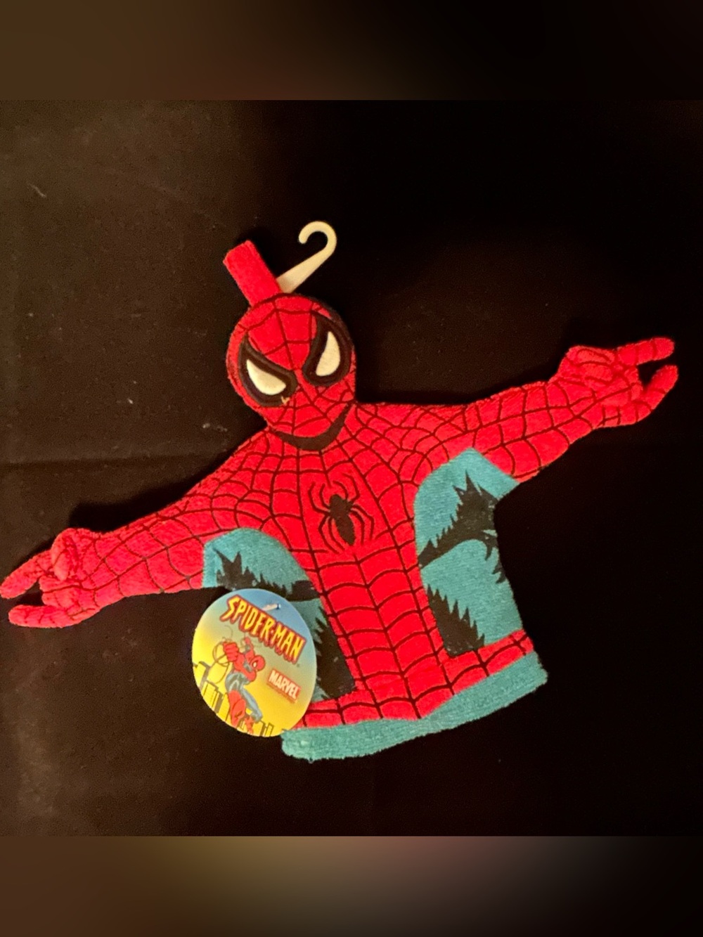 Marvel “Spider-Man” Red/Teal hand puppet/potholder!